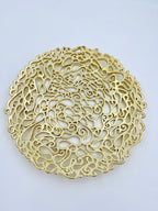 Lace Inspired Decorative Tray – Electro-formed Filigree Decor Dish, Fossil Style Art Tray in Gold or Silver Finish