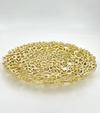 Lace Inspired Decorative Tray – Electro-formed Filigree Decor Dish, Fossil Style Art Tray in Gold or Silver Finish
