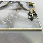 Wild Agate Serving Tray With Brass Handles