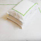 Willow Leaves - Pure Linen Embroidered Edge Duvet Cover Sets